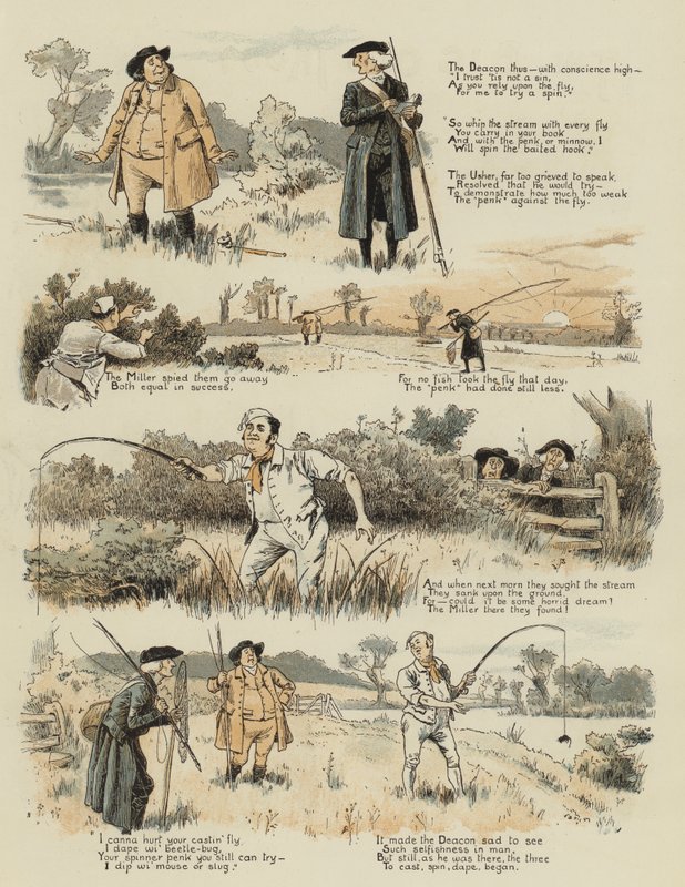 Iso vanha taimen (chromolitho) tekijältä John Charles Dollman