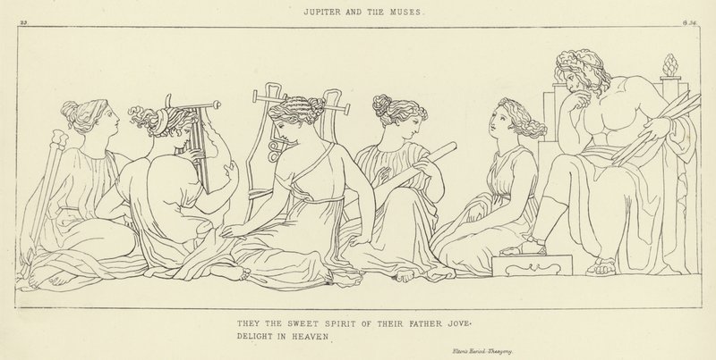 Jupiter ja muusat tekijältä John Flaxman