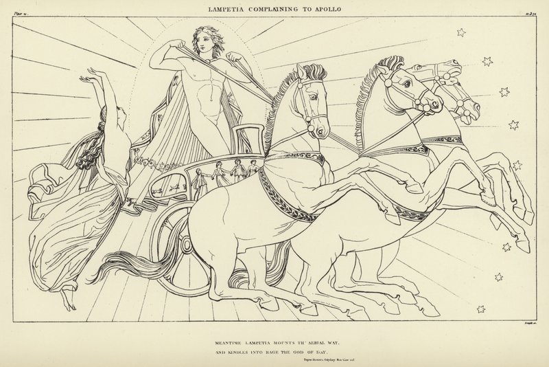 Lampetia valittaa Apollolle tekijältä John Flaxman