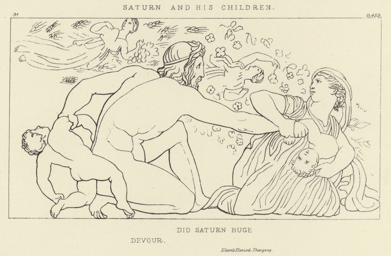 Saturnus ja hänen lapsensa tekijältä John Flaxman