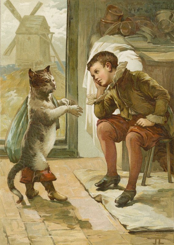 Puss-in-boots (chromolitho) tekijältä John Lawson