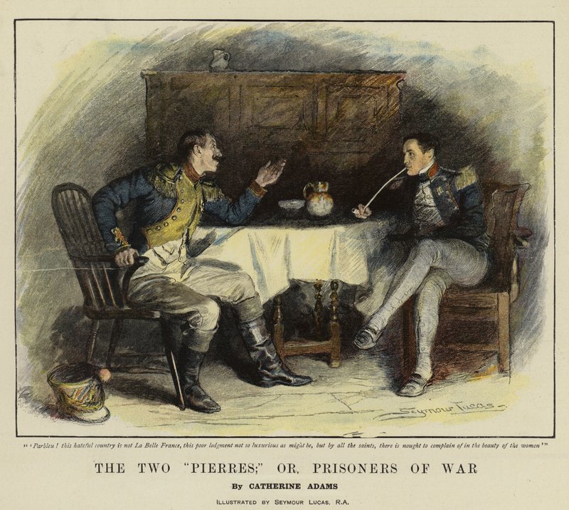 The Two Pierres; tai sotavangit (chromolitho) tekijältä John Seymour Lucas