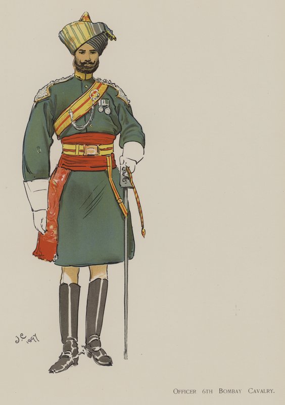Upseeri 6. Bombay Cavalry (Black Litho) tekijältä John (after) Charlton