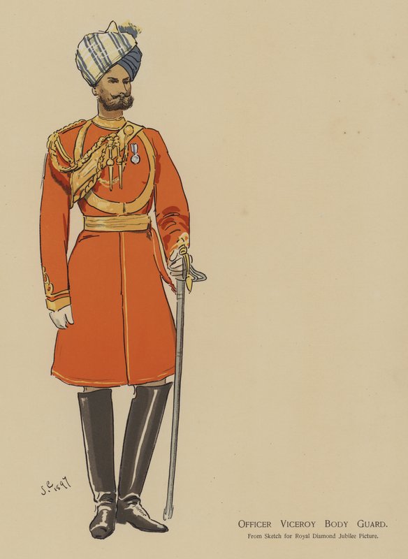 Upseeri varakuninkaan ruumiinvartija (väri litho) tekijältä John (after) Charlton