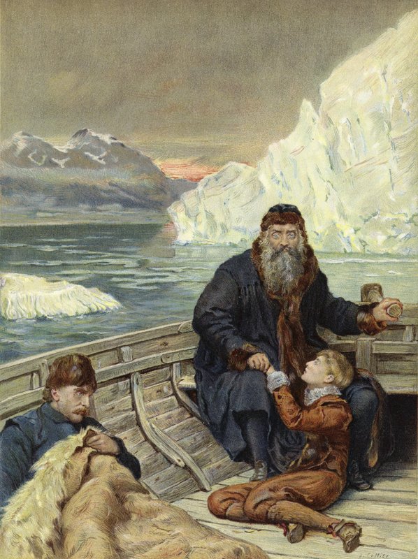 Henry Hudsonin viimeinen matka (chromolitho) tekijältä John Collier