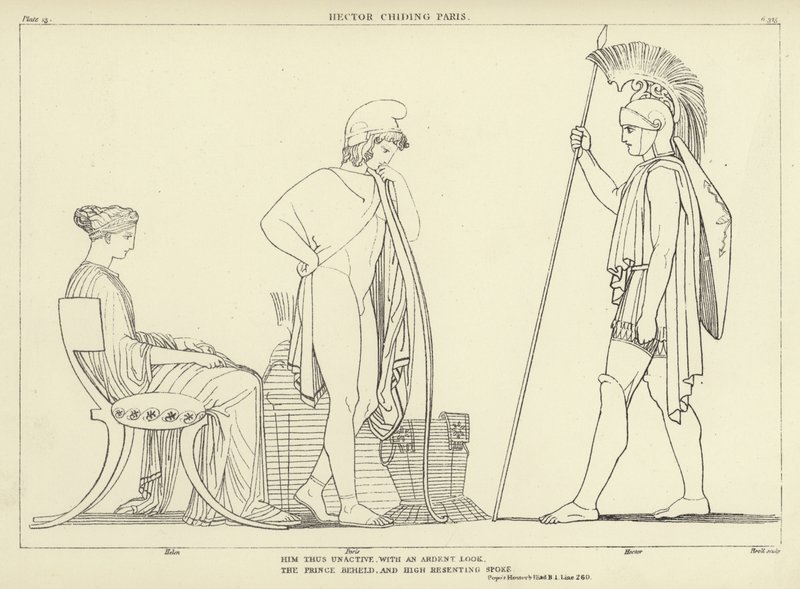 Hector moittii Pariisia tekijältä John Flaxman