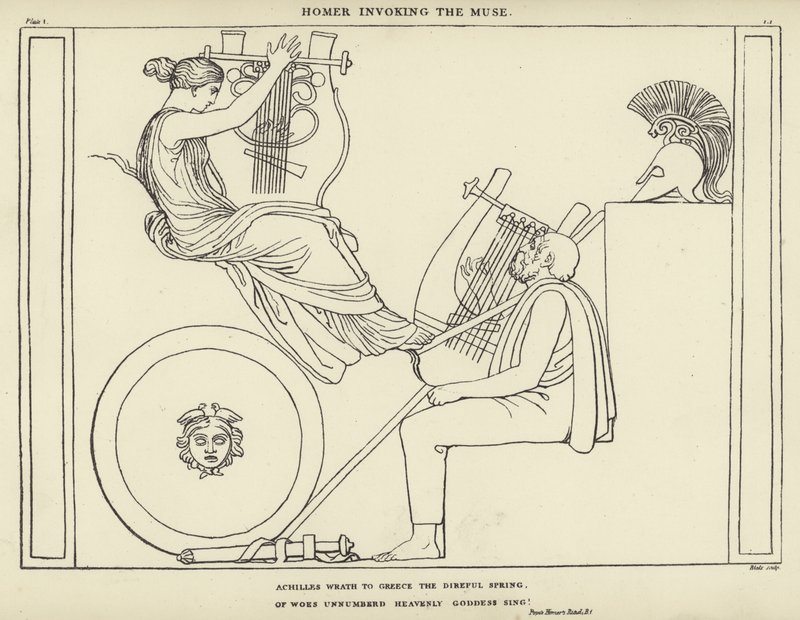 Homer kutsumassa Musea tekijältä John Flaxman