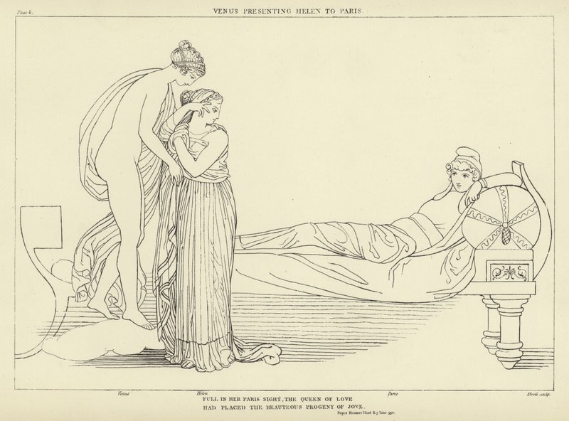 Venus esittelee Helenin Pariisiin tekijältä John Flaxman