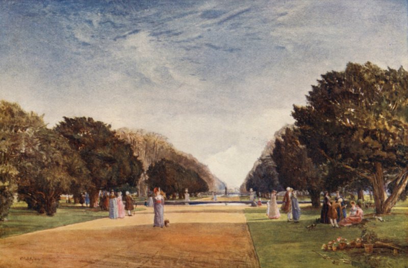 The Great Avenue, Hampton Court (värilitho) tekijältä John Fulleylove