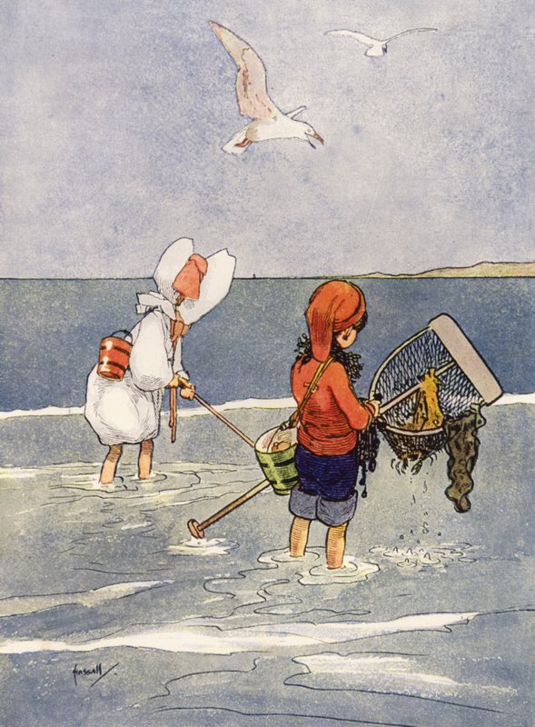 "Katkarapu on hauskaa" (väri litho) tekijältä John Hassall