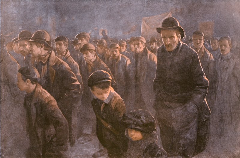 Työttömät (väri litho) tekijältä John Hassall