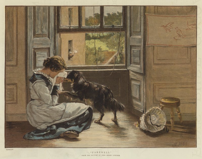 Hyvästi (chromolitho) tekijältä John Henry Lorimer
