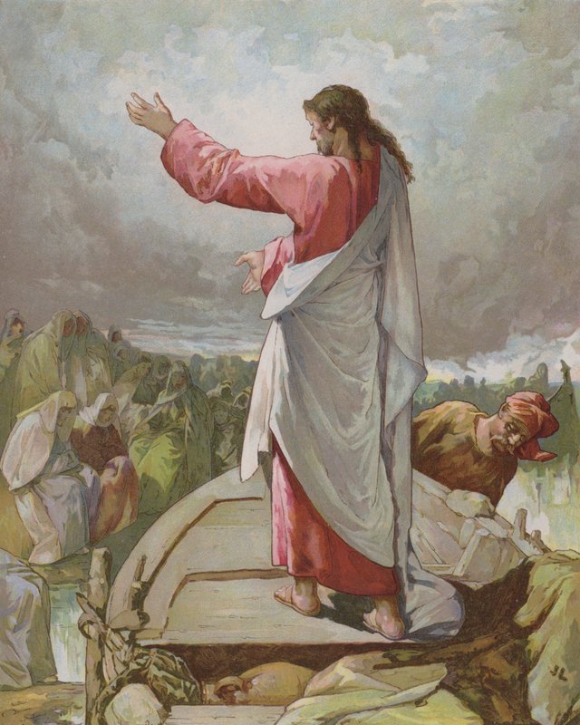 Jeesus saarnaa veneestä tekijältä John Lawson