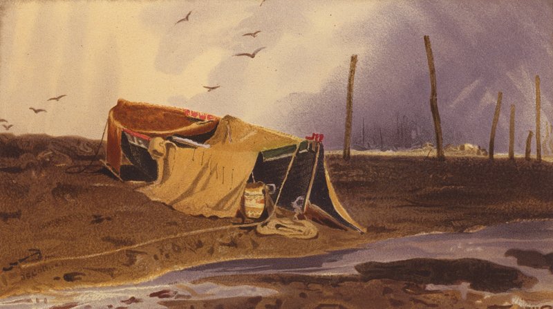 Vene rannalla (värilitro) tekijältä John Sell Cotman