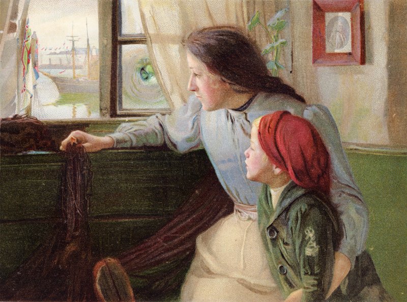 Kuninkaan laivasto (väri litho) tekijältä John William Allison
