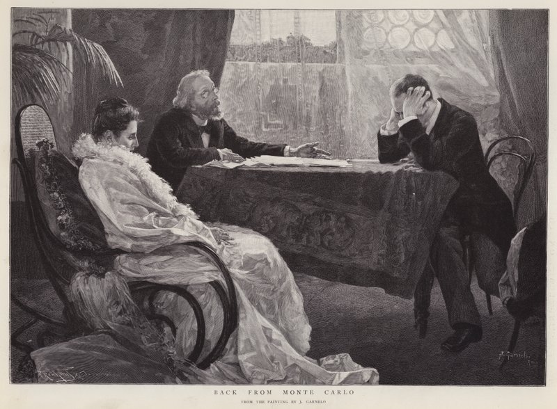 Takaisin Monte Carlosta (litho) tekijältä Jose Garnelo y Alda