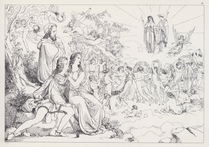 Shakespearen Myrsky, näytös IV, kohtaus 1. tekijältä Joseph Noel after Paton