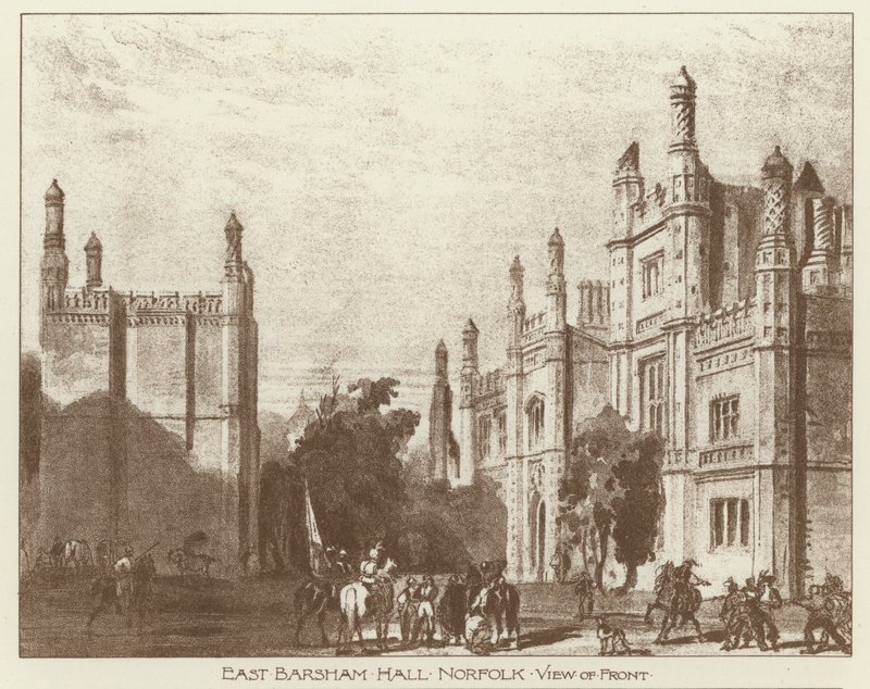 East Barsham Hall, Norfolk (litho) tekijältä Joseph (after) Nash