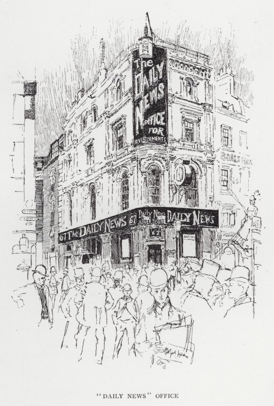 "Daily News" -toimisto (litho) tekijältä Joseph (after) Pennell