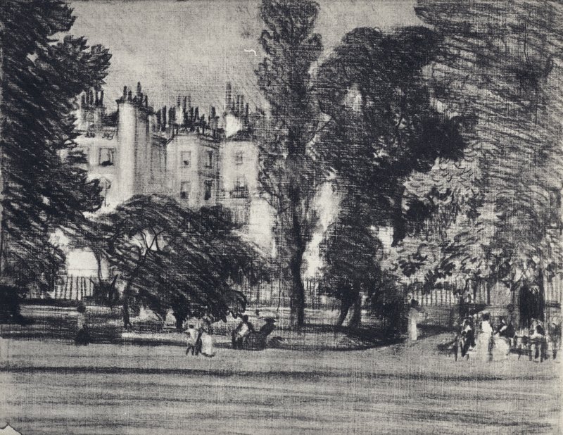 Park Lane, puistosta (litho) tekijältä Joseph (after) Pennell