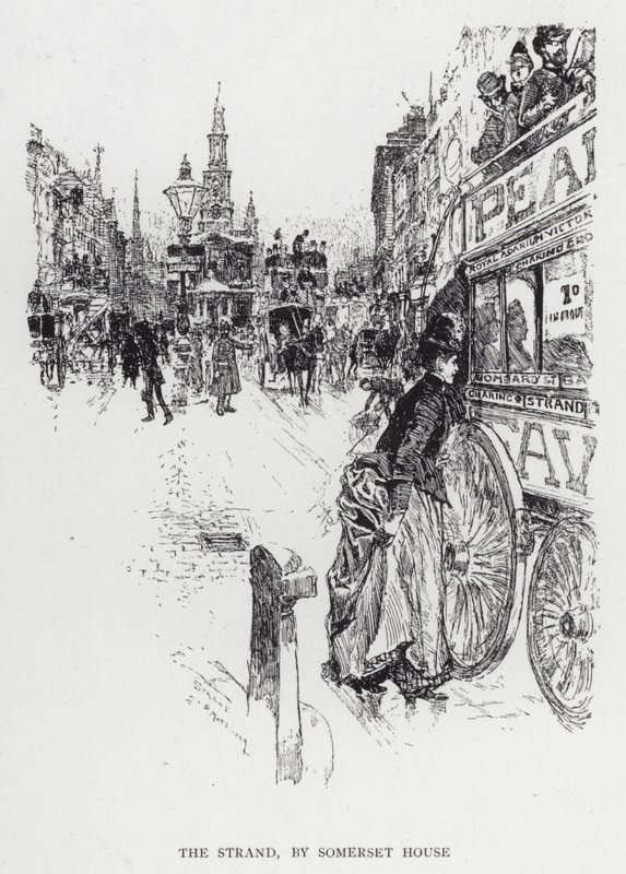 The Strand, kirjoittanut Somerset House (litho) tekijältä Joseph (after) Pennell