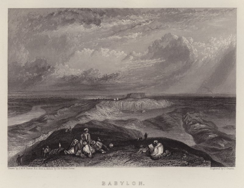 Babylon (väri litho) tekijältä Joseph Mallord William (after) Turner