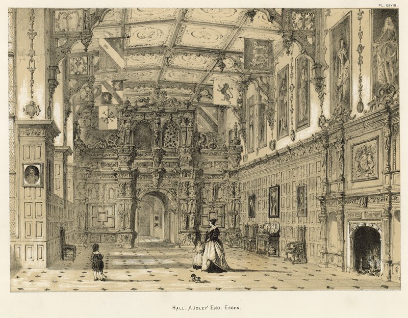 Hall, Audley End, Essex tekijältä Joseph Nash