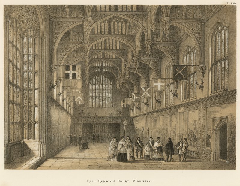 Hall, Hampton Court, Middlesex tekijältä Joseph Nash
