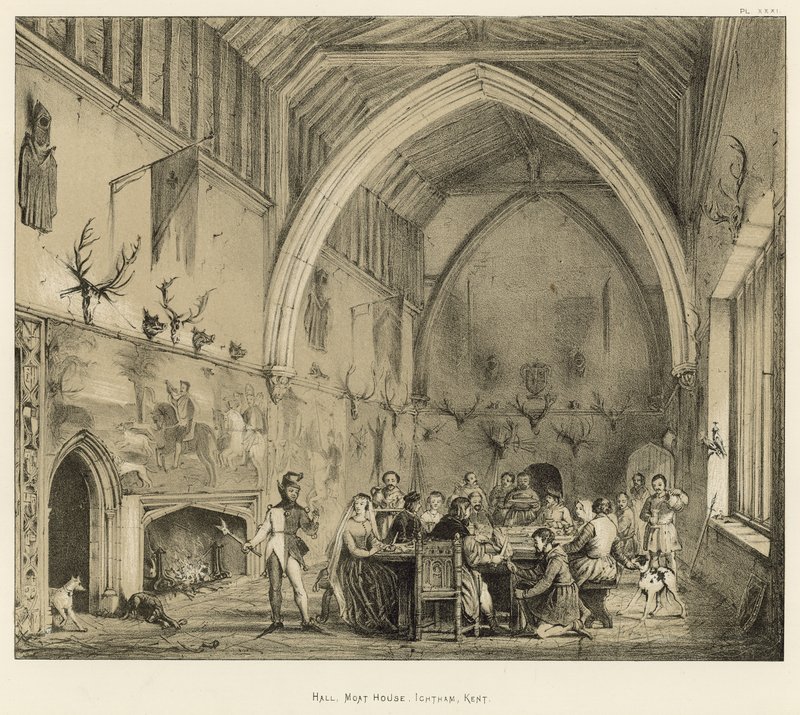 Hall, Moat House, Ightham, Kent tekijältä Joseph Nash
