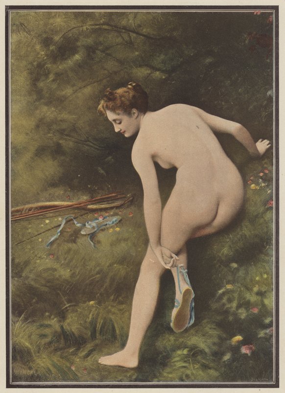 Artemis, metsästyksen jumalatar (väri litho) tekijältä Joseph Wencker