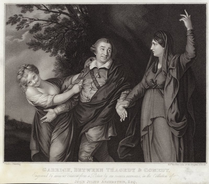 Garrick tragedian ja komedian välissä tekijältä Joshua Reynolds