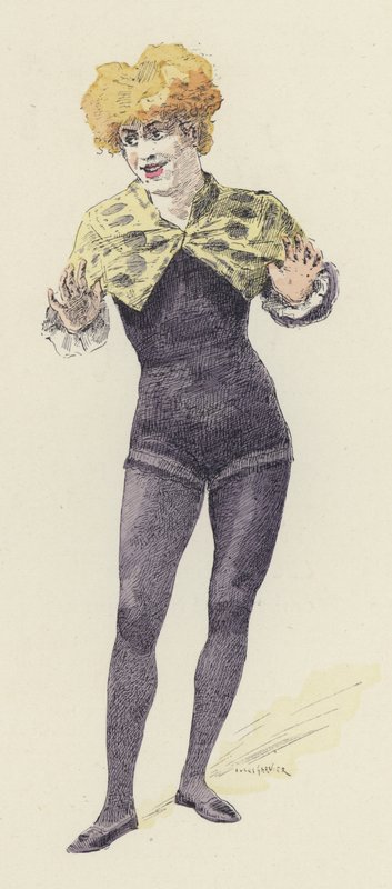 Naispuolinen klovni (väri litho) tekijältä Jules Arsene (after) Garnier