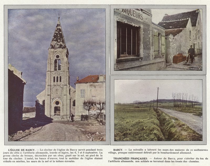 Barcyn kirkko, Barcy, Tranchees Francaises tekijältä Jules Gervais Courtellemont