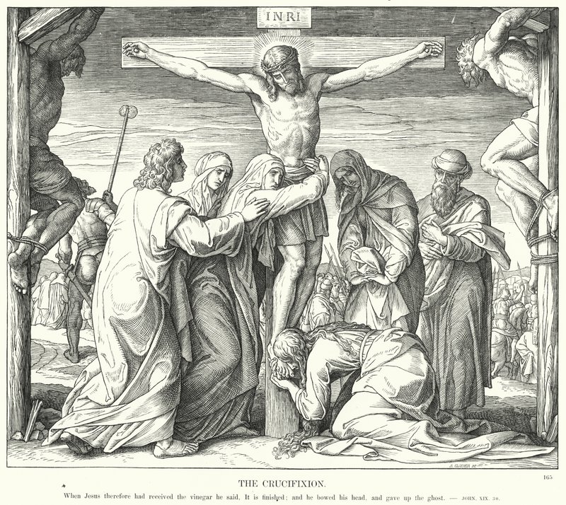 Ristiinnaulitseminen (kaiverrus) tekijältä Julius (after) Schnorr von Carolsfeld