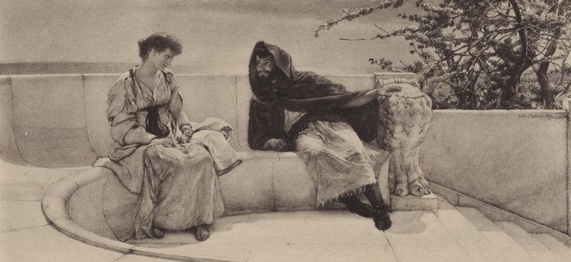 Vanha tarina (syväpaino) tekijältä Lawrence (after) Alma Tadema