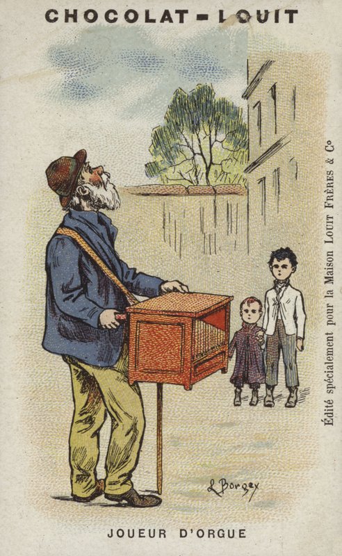 Urkusoitin (chromolitho) tekijältä Louis Borgex