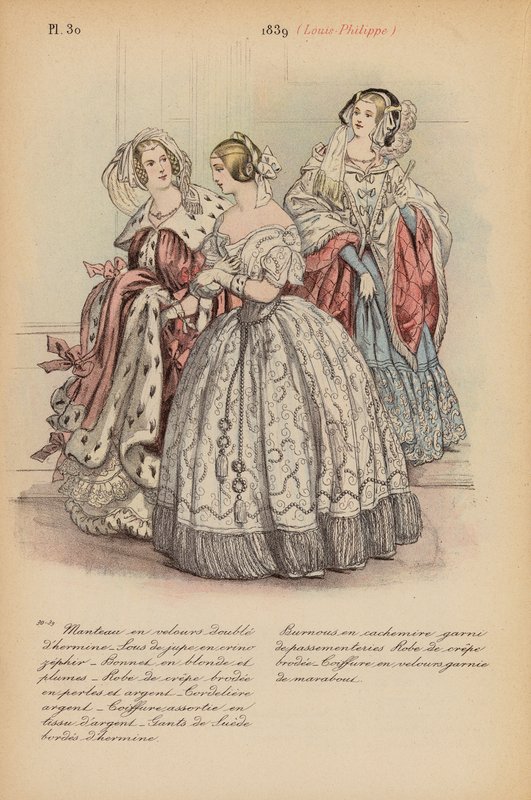 Ranskalainen muoti: Louis-Philippe (värilitro) 1839. tekijältä Louis Colas