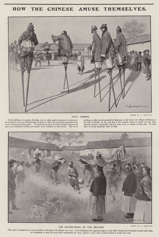 Kuinka kiinalaiset viihtyvät (litho) tekijältä Louis Remy Sabattier