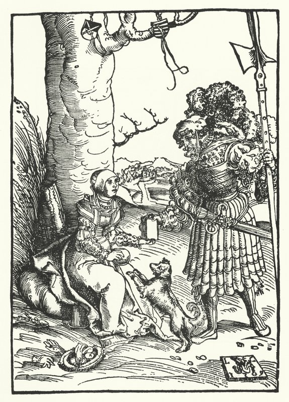 David ja Abigail (kaiverrus) tekijältä Lucas the Elder (after) Cranach