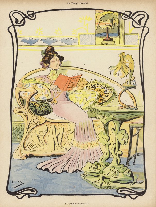 Moderni nainen (väri litho) tekijältä Lucien Metivet
