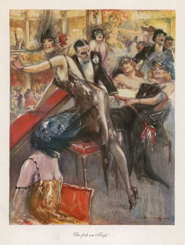 Bis fruh a Funfe! (väri litho) tekijältä Ludwig Lutz Ehrenberger