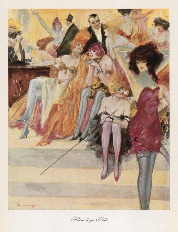 Cabaret in Hell (väri litho) tekijältä Ludwig Lutz Ehrenberger