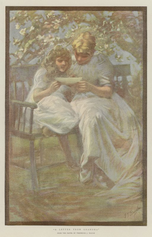 Kirje isoäidiltä (chromolitho) tekijältä Marcella M. Walker