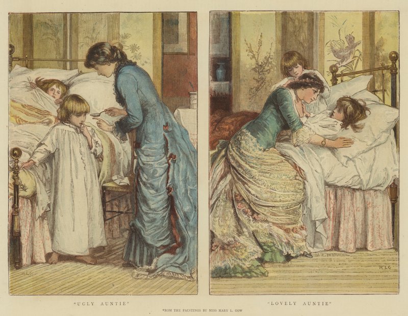 Ruma täti, ihana täti (chromolitho) tekijältä Mary L. Gow