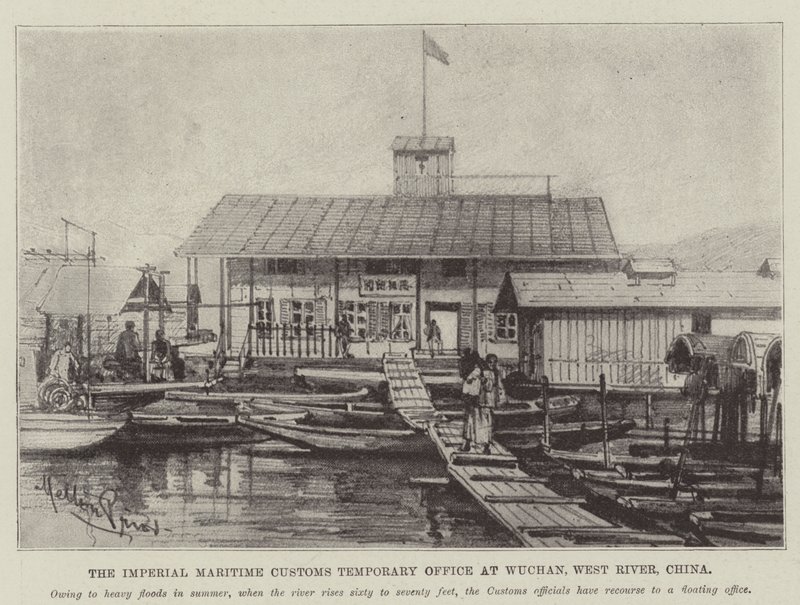 Imperiumin meritullin väliaikainen toimisto Wuchanissa, West Riverissä, Kiinassa tekijältä Melton Prior