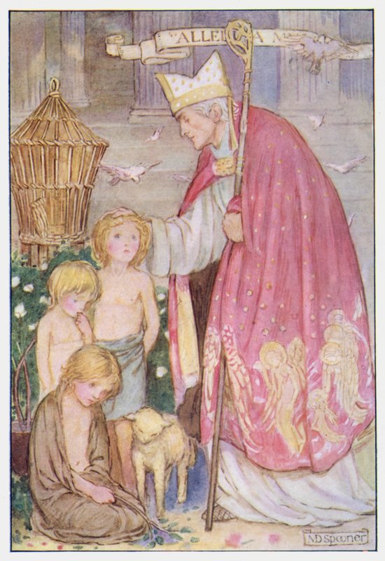 Saint Gregory (väri litho) tekijältä Minnie Didbin Spooner