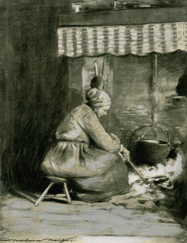 Vanhanaikainen tulisija tekijältä Mortimer Ludington Menpes