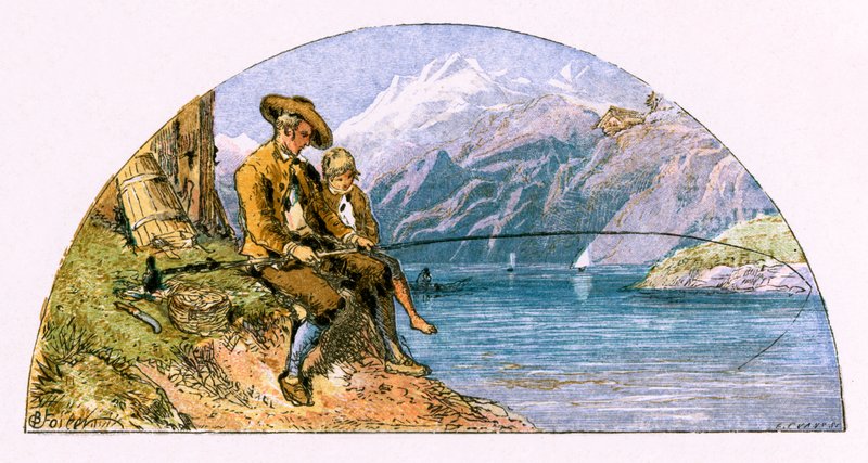Kuvitus "Matkustajalle" tekijältä Myles Birket Foster