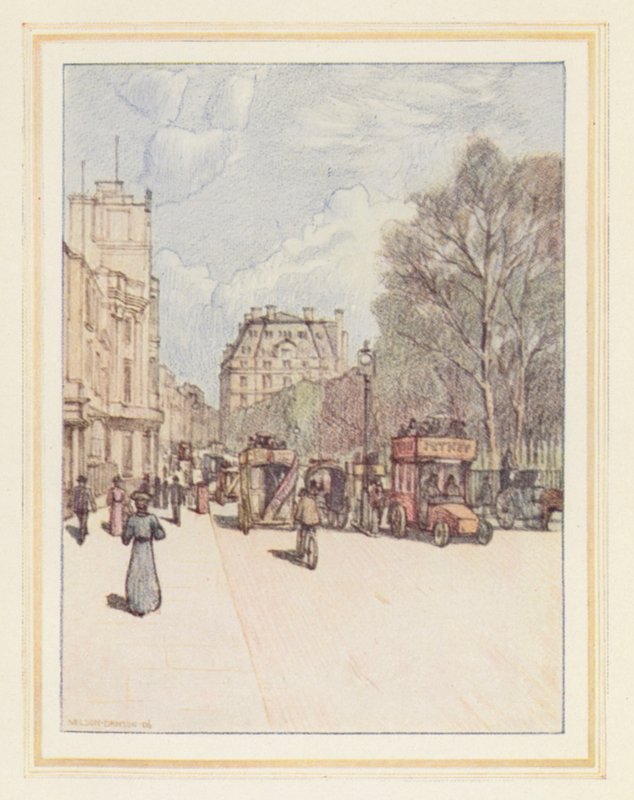 Piccadilly itään päin (värilitra) tekijältä Nelson Dawson