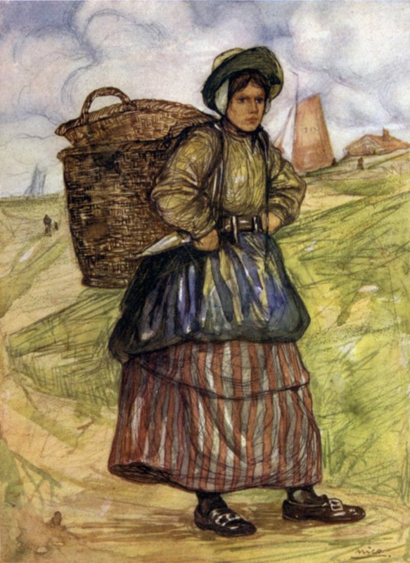Zandvoortin kalastaja (väri litho) tekijältä Nico Jungman